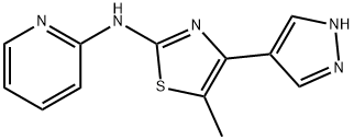 5-methyl-4-(1H-pyrazol-4-yl)-N-(pyridin-2-yl)thiazol-2-amine Struktur