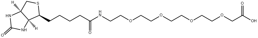 16-oxo-20-((3aS,4S,6aR)-2-Oxohexahydro-1H-thieno[3,4-d]imidazol-4-yl)-3,6,9,12-tetraoxa-15-azaicosanoic acid Struktur