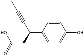 (R)-3-(4-hydroxyphenyl)-hex-4-ynoic acid Struktur