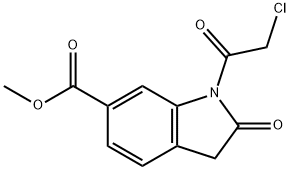 1-(2-chloroacetyl)-2-oxo-2,3-dihydro-1H-indole-6-carboxylic acid methyl ester Struktur