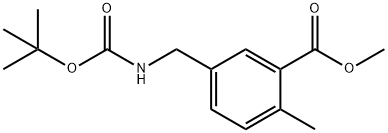 5-[[[(1,1-dimethylethoxy)carbonyl]amino]methyl]-2-methyl-Benzoic acid methyl ester Struktur