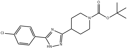 tert-butyl 4-[3-(4-chlorophenyl)-1H-1,2,4-triazol-5-yl]piperidine-1-carboxylate Struktur