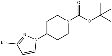 1-BOC-4-(3-溴-1-吡唑基)哌啶, 1211876-26-4, 結構式