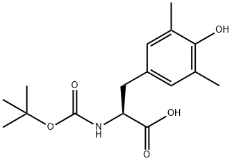 (S)-2-(tert-butoxycarbonylamino)-3-(4-hydroxy-3,5-dimethylphenyl)propanoic acid Struktur