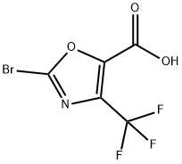 2-bromo-4-(trifluoromethyl)oxazole-5-carboxylic acid Struktur