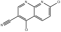 4-chloro-7-fluor-1,8-naphthyridine-3-carbonitrile Struktur