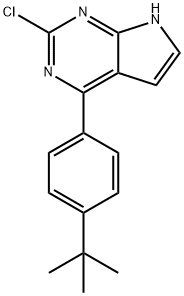 4-(4-(tert-Butyl)phenyl)-2-chloro-7H-pyrrolo[2,3-d]pyrimidine Struktur