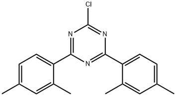 2-chloro-4,6-bis(2,4-dimethylphenyl)-1,3,5-triazine Struktur