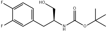 Carbamic acid, N-[(1S)-2-(3,4-difluorophenyl)-1-(hydroxymethyl)ethyl]-, 1,1-dimethylethyl ester Struktur