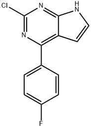 2-Chloro-4-(4-fluorophenyl)-7H-pyrrolo[2,3-d]pyrimidine Struktur