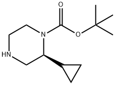 tert-butyl (2S)-2-cyclopropylpiperazine-1-carboxylate Struktur