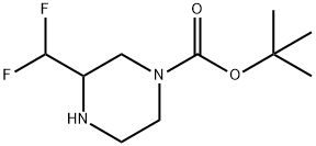 tert-butyl 3-(difluoromethyl)piperazine-1-carboxylate Struktur