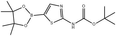 tert-butyl 5-(4,4,5,5-tetramethyl-1,3,2-dioxaborolan-2-yl)thiazol-2-ylcarbamate Struktur