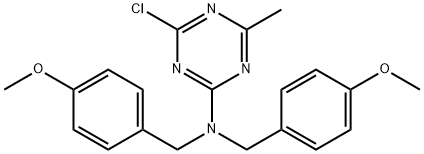 4-chloro-N,N-bis(4-methoxybenzyl)-6-methyl-1,3,5-triazin-2-amine Struktur