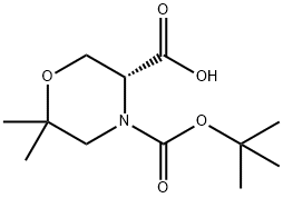 (3R)-6,6-Dimethyl-morpholine-3,4-dicarboxylic acid 4-tert-butyl ester Struktur