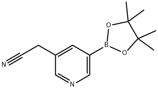 2-(5-(4,4,5,5-tetramethyl-1,3,2-dioxaborolan-2-yl)pyridin-3-yl)acetonitrile Struktur