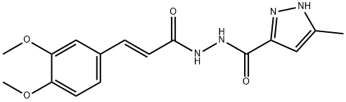 N'-[3-(3,4-dimethoxyphenyl)acryloyl]-3-methyl-1H-pyrazole-5-carbohydrazide Structure