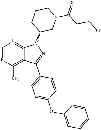 (R)-1-[3-[4-Amino-3-(4-phenoxyphenyl)-1H-pyrazolo[3,4-d]pyrimidin-1-yl]piperidin-1-yl]-3-chloropropan-1-one Struktur