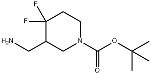 tert-butyl 3-(aminomethyl)-4,4-difluoropiperidine-1-carboxylate Struktur