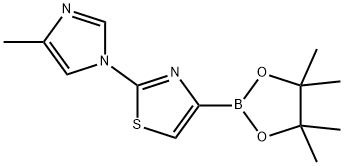 4-methyl-1-(4-(4,4,5,5-tetramethyl-1,3,2-dioxaborolan-2-yl)thiazol-2-yl)-1H-imidazole Struktur