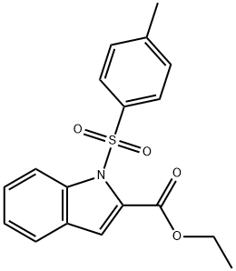 1H-Indole-2-carboxylic acid, 1-[(4-methylphenyl)sulfonyl]-, ethyl ester Struktur