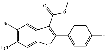 methyl 6-amino-5-bromo-2-(4-fluorophenyl)benzofuran-3-carboxylate Struktur