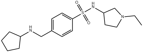 4-((Cyclopentylamino)methyl)-N-(1-ethylpyrrolidin-3-yl)benzenesulfonamide Struktur