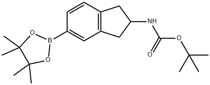 tert-Butyl 2,3-dihydro-5-(4,4,5,5-tetramethyl-1,3,2-dioxaborolan-2-yl)-1h-inden-2-ylcarbamate Struktur