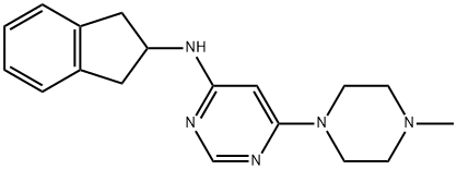 N-(2,3-Dihydro-1H-inden-2-yl)-6-(4-methylpiperazin-1-yl)pyrimidin-4-amine Struktur