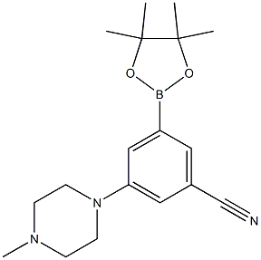 3-(4-methylpiperazin-1-yl)-5-(4,4,5,5-tetramethyl-1,3,2-dioxaborolan-2-yl)benzonitrile Struktur