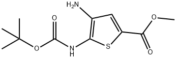 methyl 4-amino-5-((tert-butoxycarbonyl)amino)thiophene-2-carboxylate Struktur