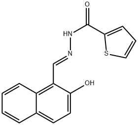 N'-[(2-hydroxy-1-naphthyl)methylene]-2-thiophenecarbohydrazide Struktur