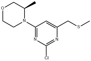 (R)-4-(2-chloro-6-(methylthiomethyl)pyrimidin-4-yl)-3-methylmorpholine Struktur