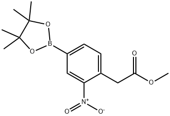 methyl 2-(4-(4,4,5,5-tetramethyl-1,3,2-dioxaborolan-2-yl)-2-nitrophenyl)acetate Struktur