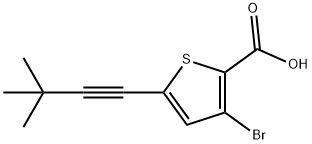 3-Bromo-5-(3,3-dimethylbut-1-yn-1-yl)thiophene-2-carboxylic acid Struktur