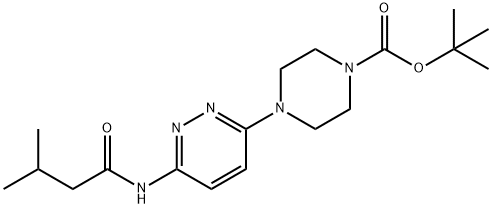 tert-butyl 4-(6-(3-methylbutanamido)pyridazin-3-yl)piperazine-1-carboxylate Struktur