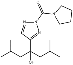 [4-[1-Hydroxy-3-methyl-1-(2-methylpropyl)butyl]-2H-1,2,3-triazol-2-yl]-1-pyrrolidinylmethanone Struktur