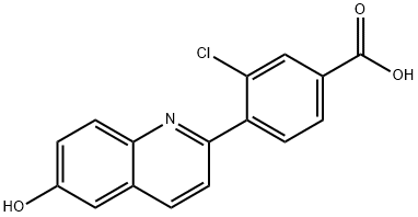 3-chloro-4-(6-hydroxyquinolin-2-yl)benzoic acid Struktur