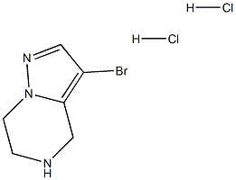 3-Bromo-4,5,6,7-tetrahydro-pyrazolo[1,5-a]pyrazine dihydrochloride Struktur