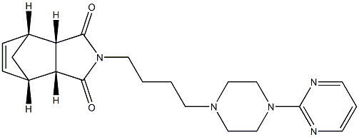 (3aR,4S,7R,7aS)-2-[4-(4-pyrimidin-2-ylpiperazin-1-yl)butyl]-3a,4,7,7a-tetrahydro-1H-4,7-methanoisoindole-1,3-dione Struktur