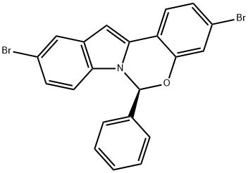 (S)-3,10-二溴-6-苯基-6H-苯并[5,6] [1,3]惡嗪并[3,4-Α]吲哚, 1392102-38-3, 結構式