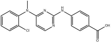 4-((4-((2-Chlorophenyl)(methyl)amino)pyrimidin-2-yl)amino)benzoic acid Struktur