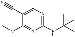 2-(tert-butylamino)-4-(methylthio)pyrimidine-5-carbonitrile Struktur