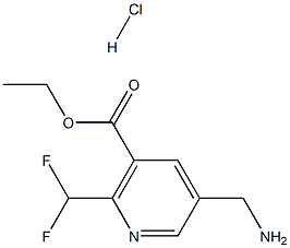 ethyl 5-(aminomethyl)-2-(difluoromethyl)nicotinate hydrochloride Struktur