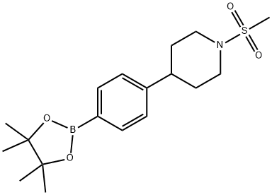 1-(Methylsulfonyl)-4-(4-(4,4,5,5-tetramethyl-1,3,2-dioxaborolan-2-yl)phenyl)piperidine Struktur