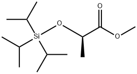 Propanoic acid, 2-[[tris(1-methylethyl)silyl]oxy]-, methyl ester, (2R)-
 Struktur