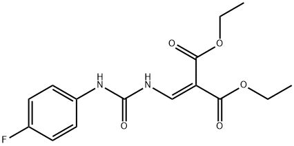 2-[3-(4-fluorophenyl)ureidomethylene]malonic acid diethyl ester Struktur