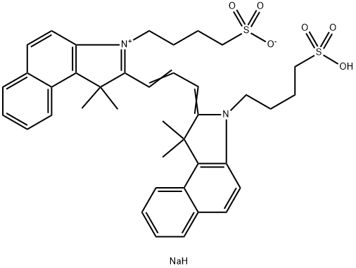 2-[3-[1,1-Dimethyl-3-(4-sulfobutyl)-1,3-dihydro-benzo[e]indol-2-ylidene]-propenyl]-1,1-
dimethyl-3-(4-sulfobutyl)-1H-benzo[e]indolium hydroxide, inner salt, sodium salt Struktur