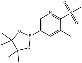 3-methyl-5-(4,4,5,5-tetramethyl-1,3,2-dioxaborolan-2-yl)-2-(methylsulfonyl)pyridine Struktur