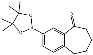 9-Oxo-6,7,8,9-tetrahydro-5H-benzocycloheptene-2-boronic acid pinacol ester Struktur